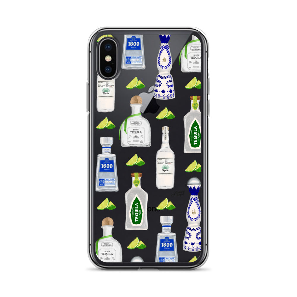 Ilustración de botellas de tequila - Funda transparente para iPhone®